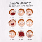 Productafbeelding Rick en Morty - Emotie van Morty wit T-shirt