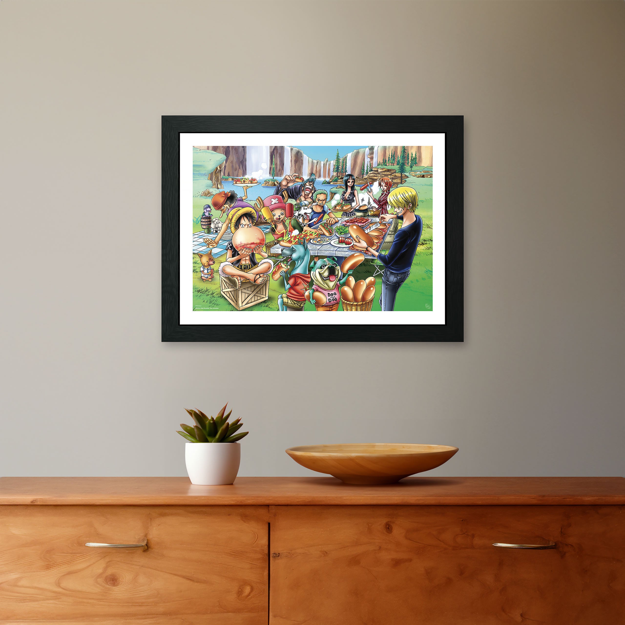 Productafbeelding One Piece - Hot-Dog Party Muurschildering
