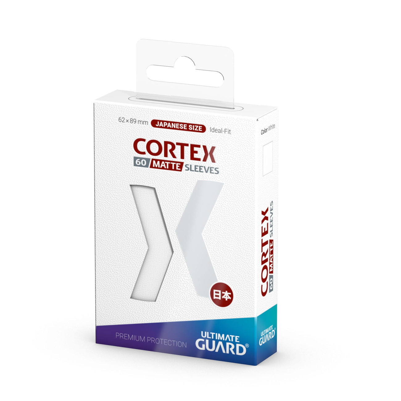 Image produit Protège-cartes Cortex blanc mat, lot de 60 – Ultimate Guard (taille japonaise)