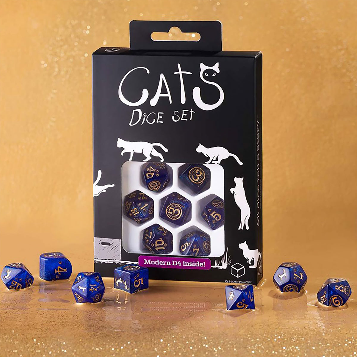 Image produit Set de dés RPG moderne Cats Meowster 7 pièces