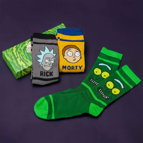 Productafbeelding Karakters Sokken 3-Pack in Geschenkdoos - Rick en Morty
