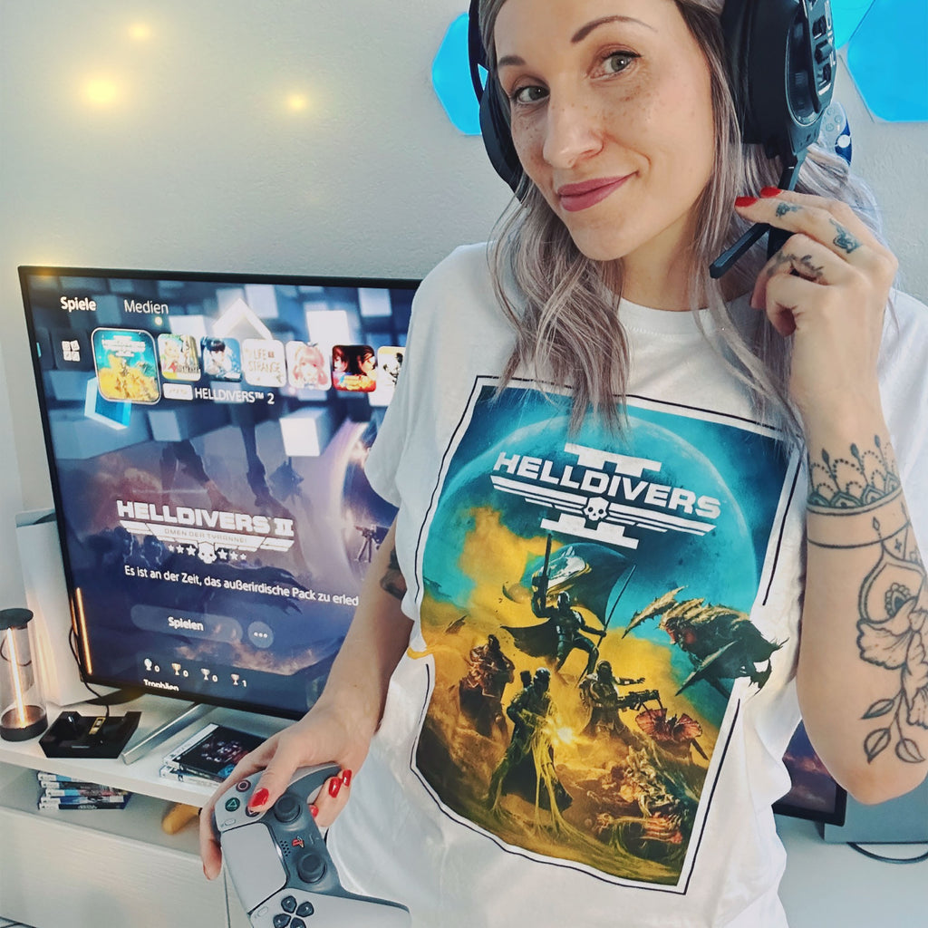 Productafbeelding Helldivers 2 - Key Art T-Shirt wit