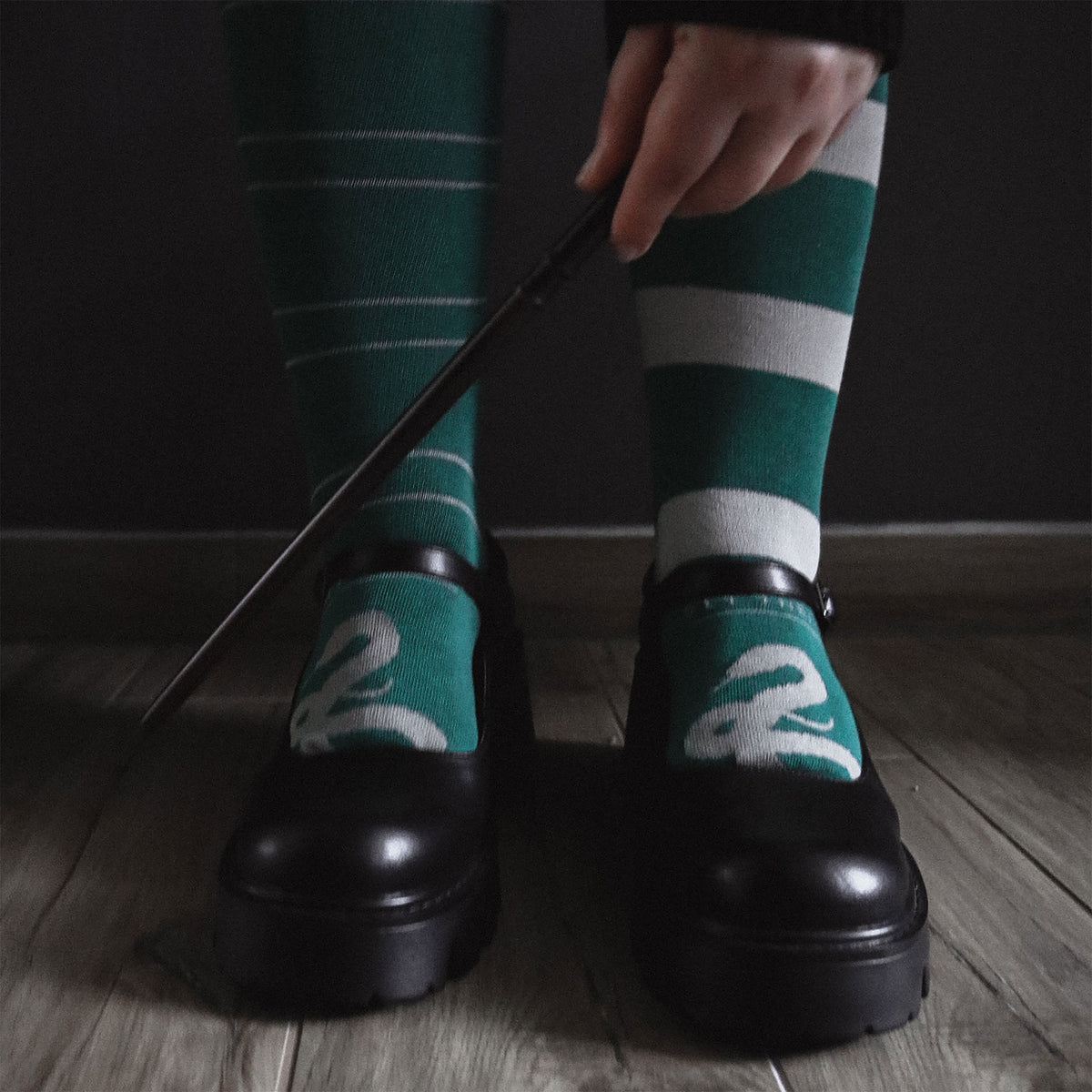 Produktbild Harry Potter - Slytherin Overknee Strümpfe 2er Set