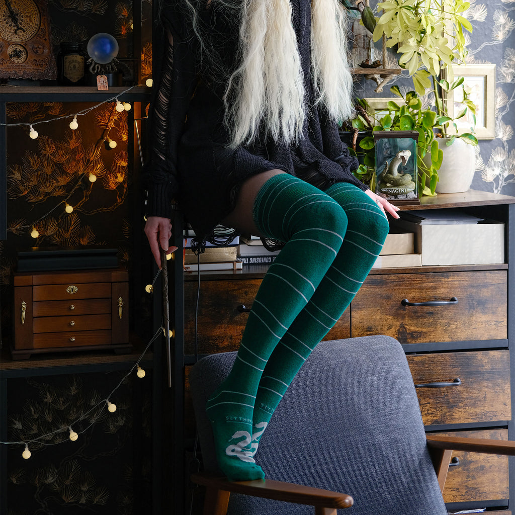 Produktbild Harry Potter - Slytherin Overknee Strümpfe 2er Set