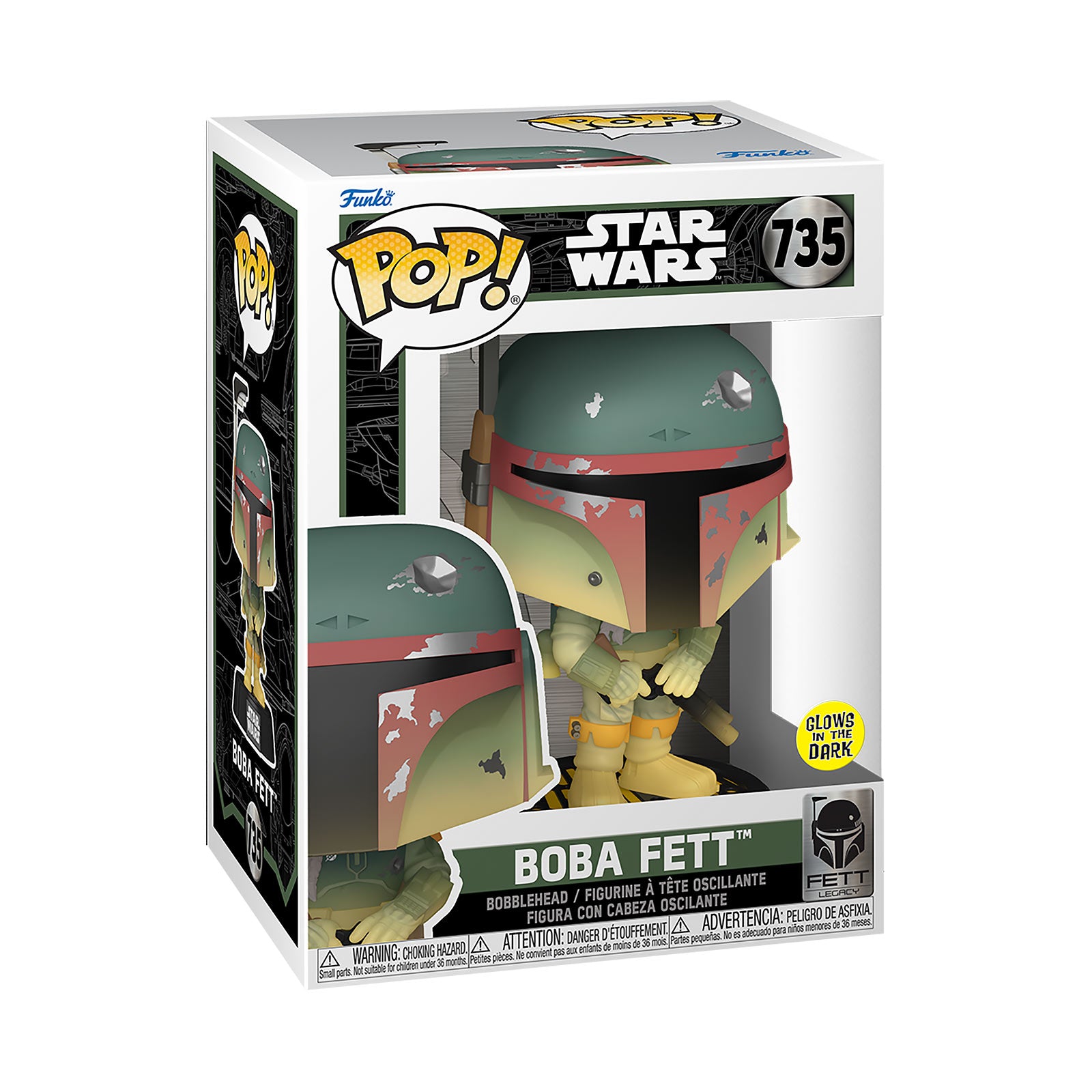 Image produit Star Wars - Boba Fett Glow in the Dark Funko Pop Figurine à tête branlante