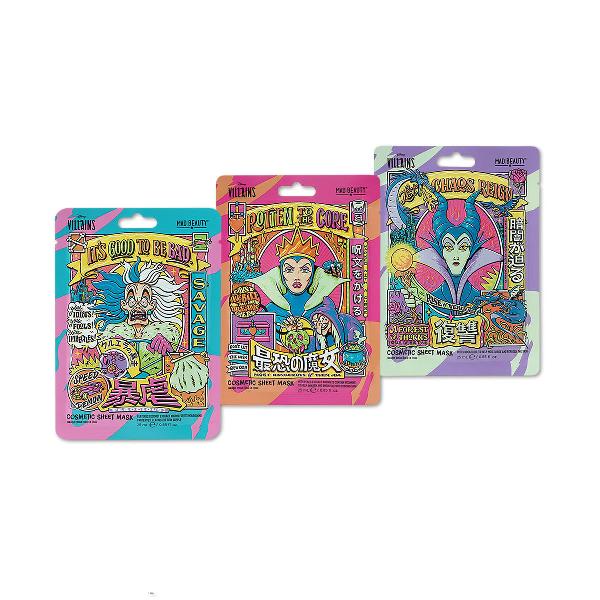 Produktbild Villains - Sheet Masken 3er Set