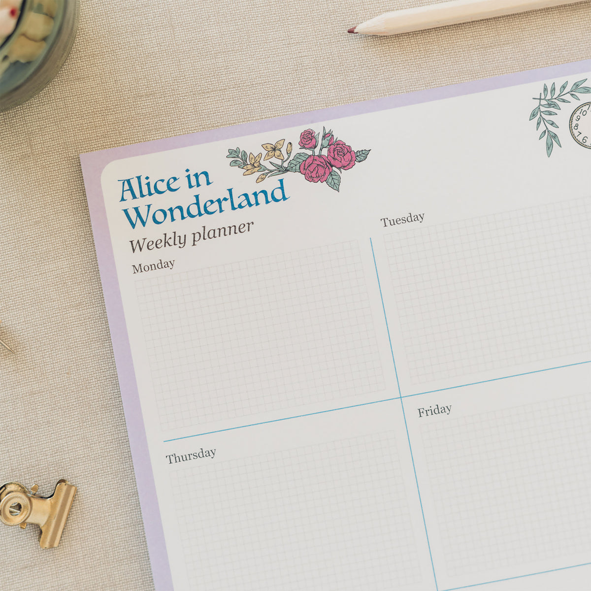 Productafbeelding Alice in Wonderland - Flower Weekplanner