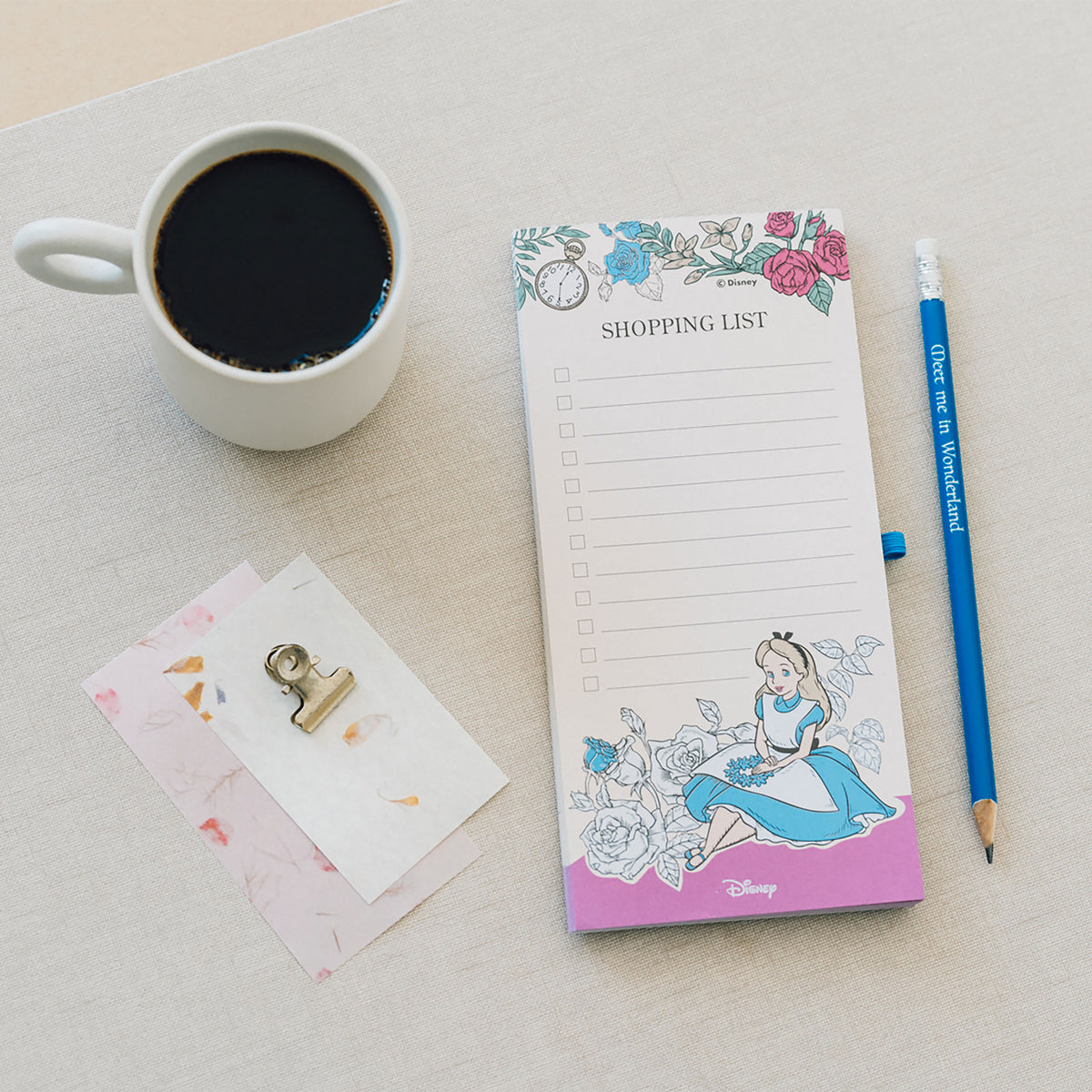Productafbeelding Alice in Wonderland - Magnetisch notitieblok met potlood