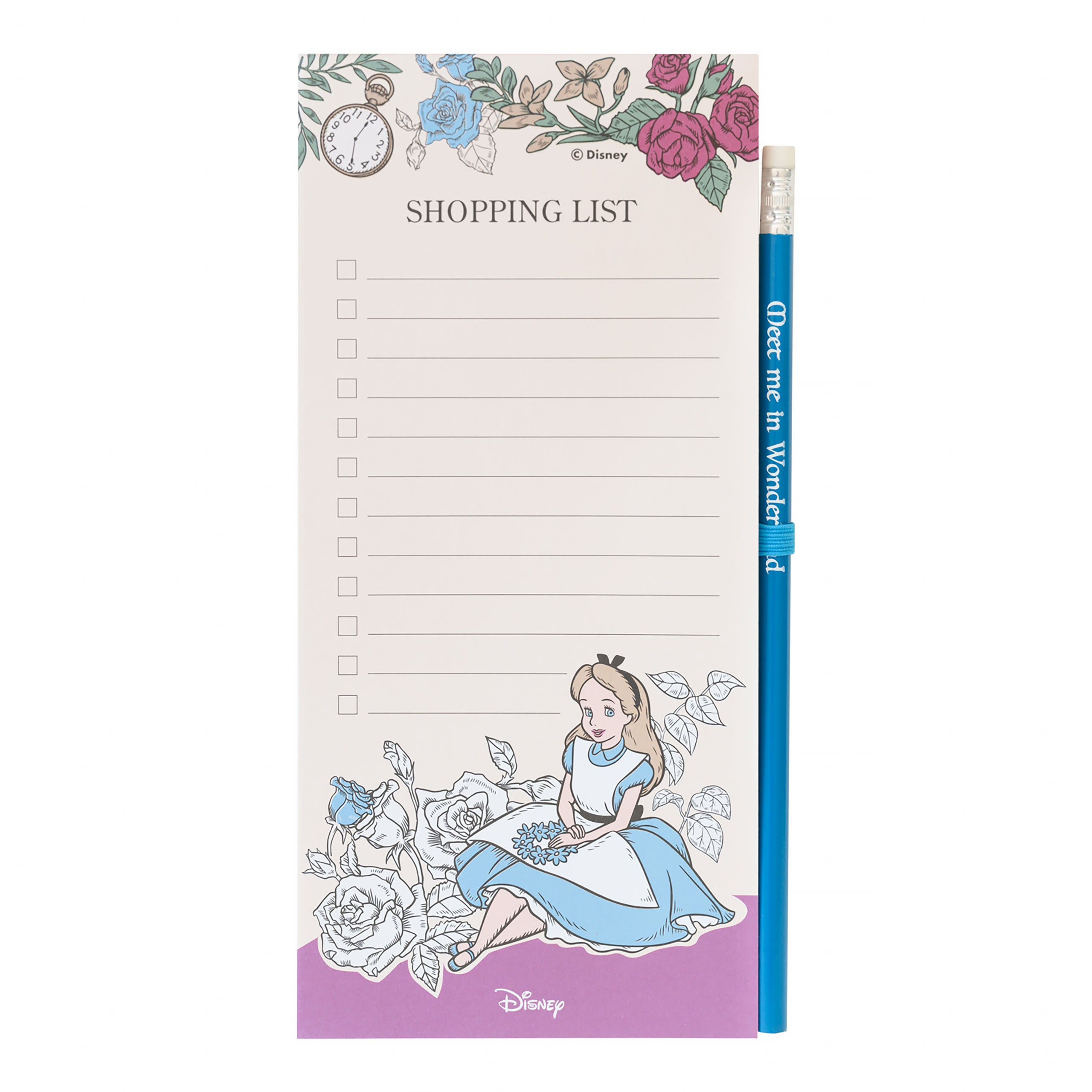 Productafbeelding Alice in Wonderland - Magnetisch notitieblok met potlood