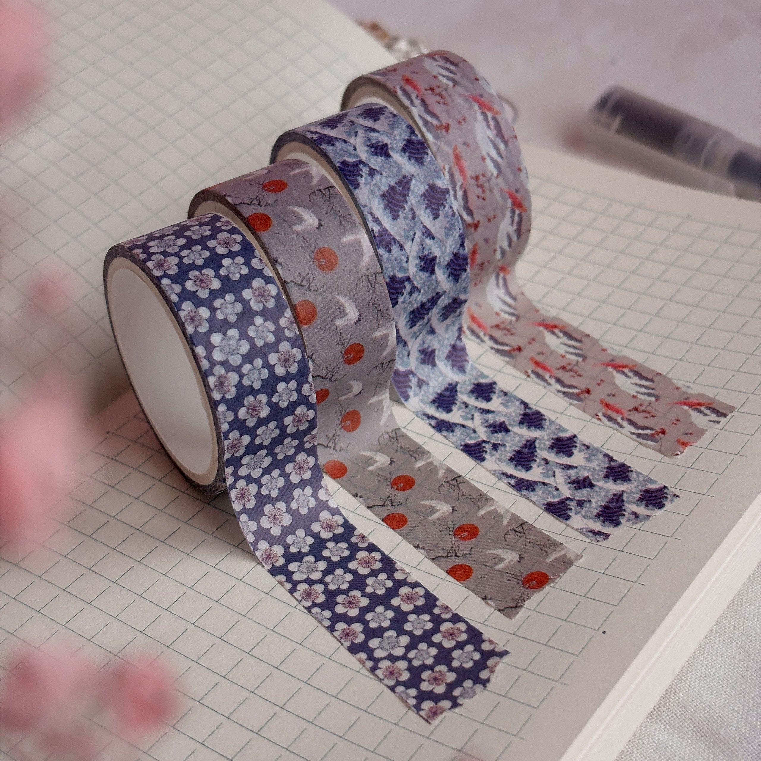 Productafbeelding De Grote Golf van Kanagawa - Katsushika Hokusai Washi Tapes 4-delige Set