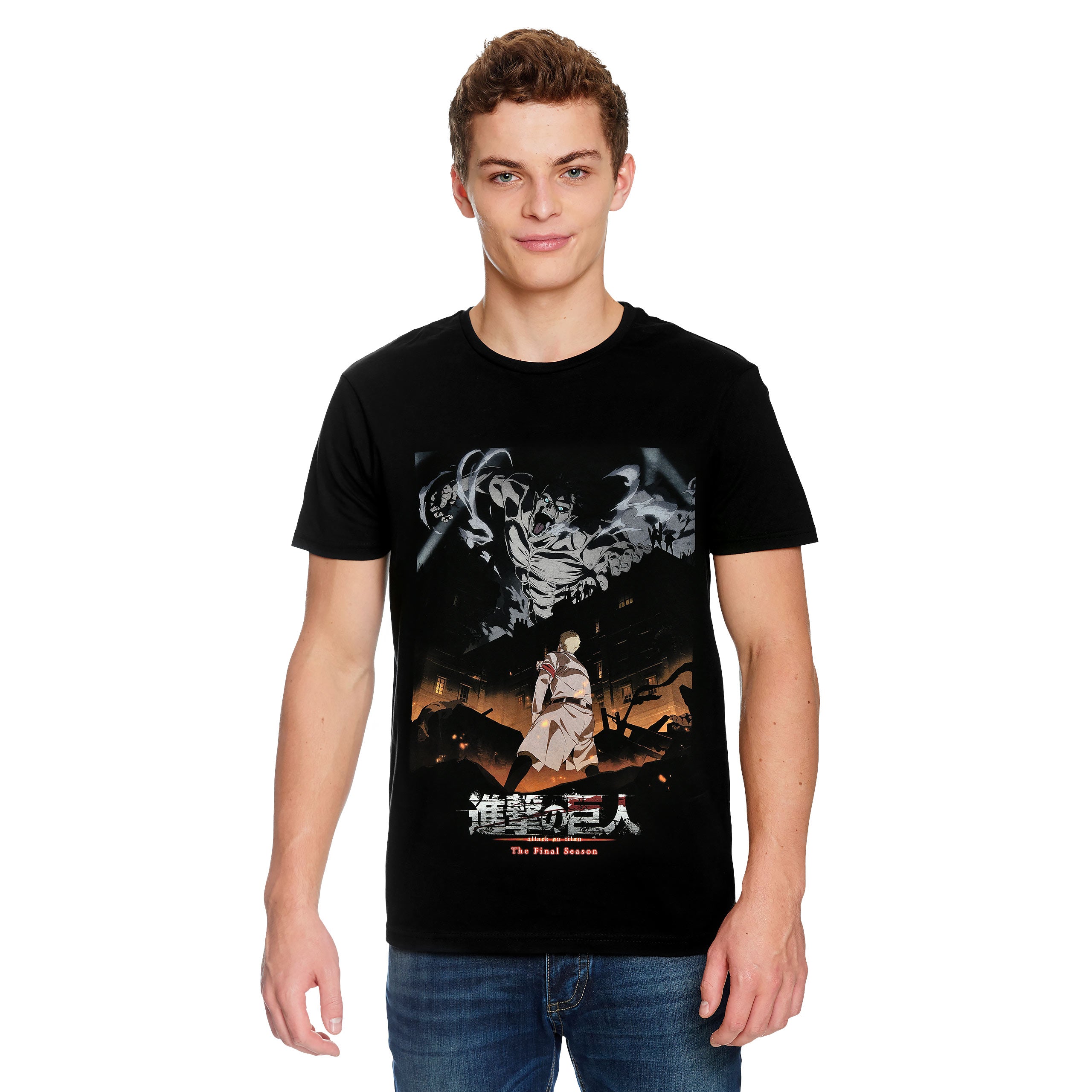 Productafbeelding Attack on Titan - Poster T-shirt zwart
