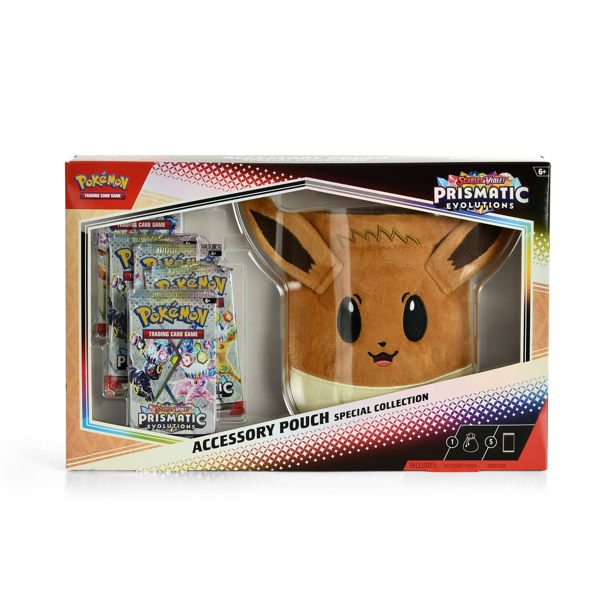 Productafbeelding Pokemon - Scarlet & Violet Prismatic Evolutions Ruilkaarten met Pluchen Zakje