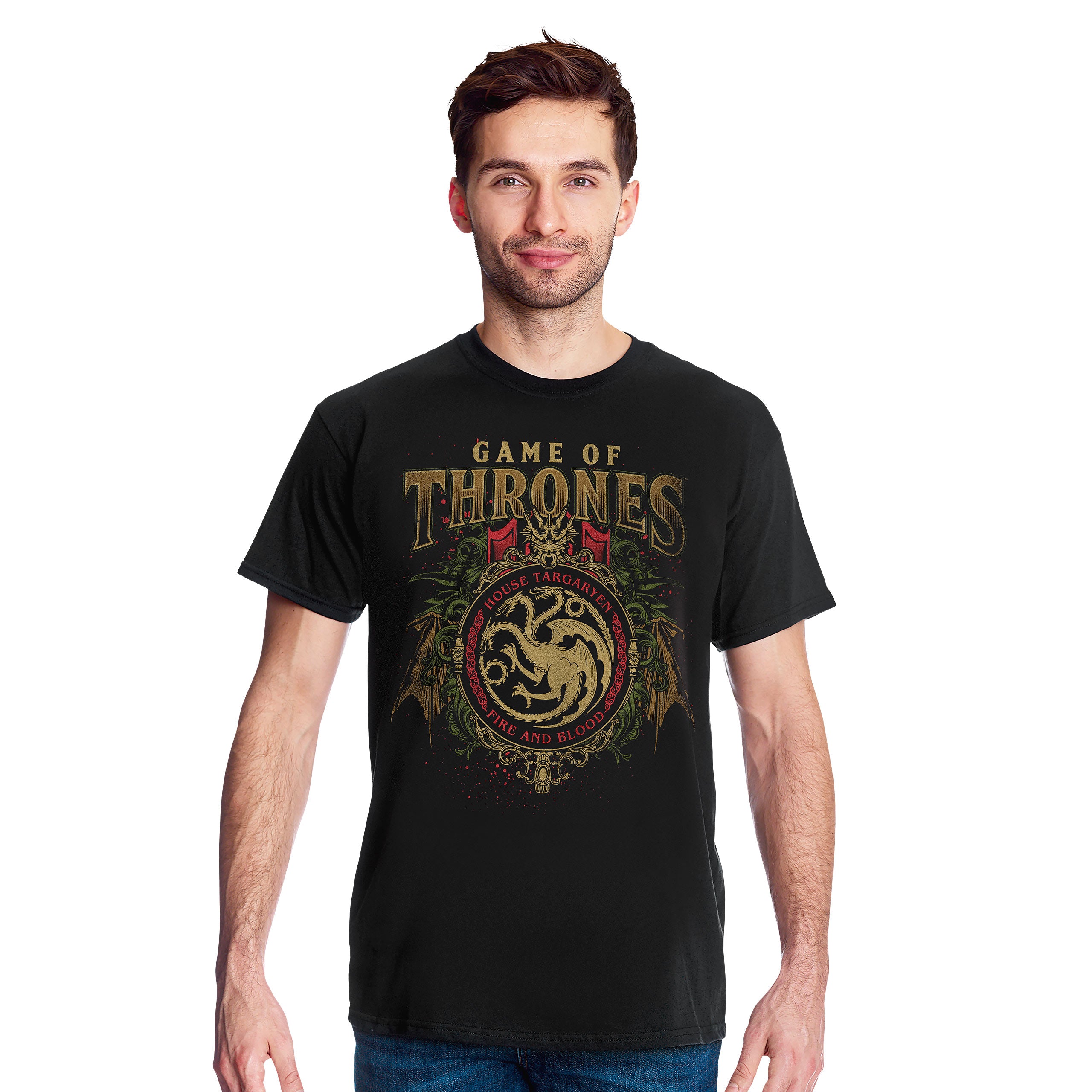 Productafbeelding Game of Thrones - Targaryen Ornamenten T-Shirt Zwart