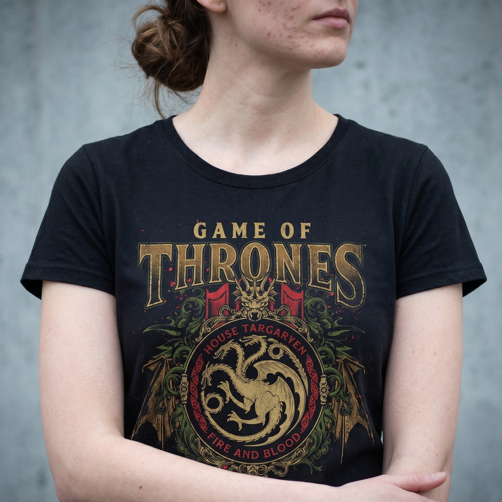 Productafbeelding Game of Thrones - Targaryen Ornamenten T-Shirt Zwart