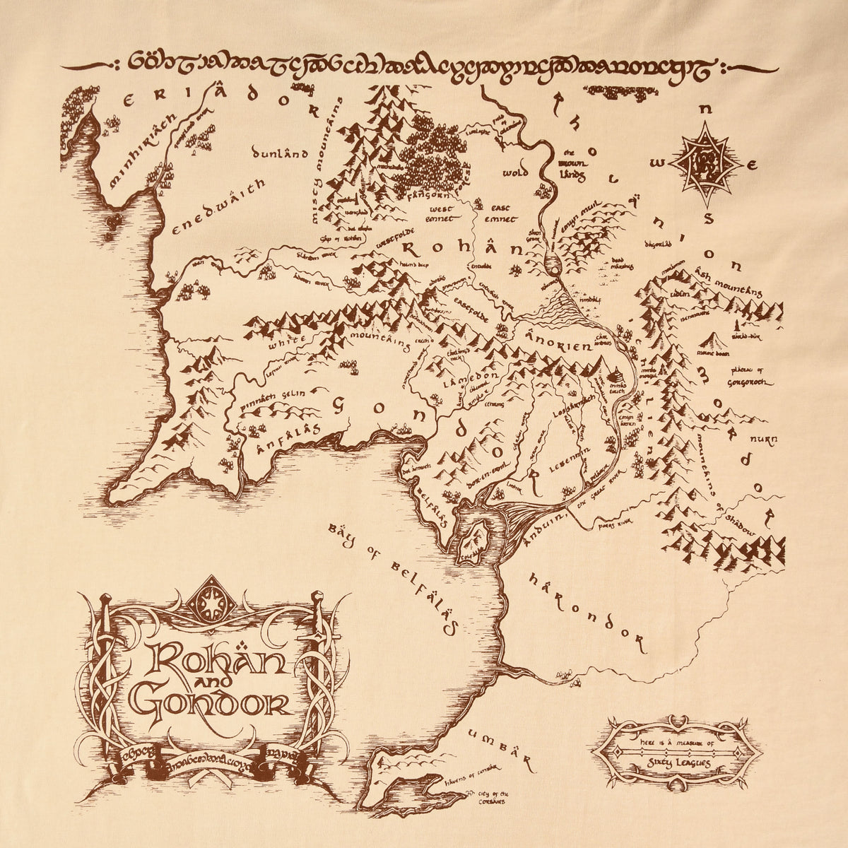 Productafbeelding In de Ban van de Ring - Fellowship Rohan en Gondor Oversized T-Shirt beige