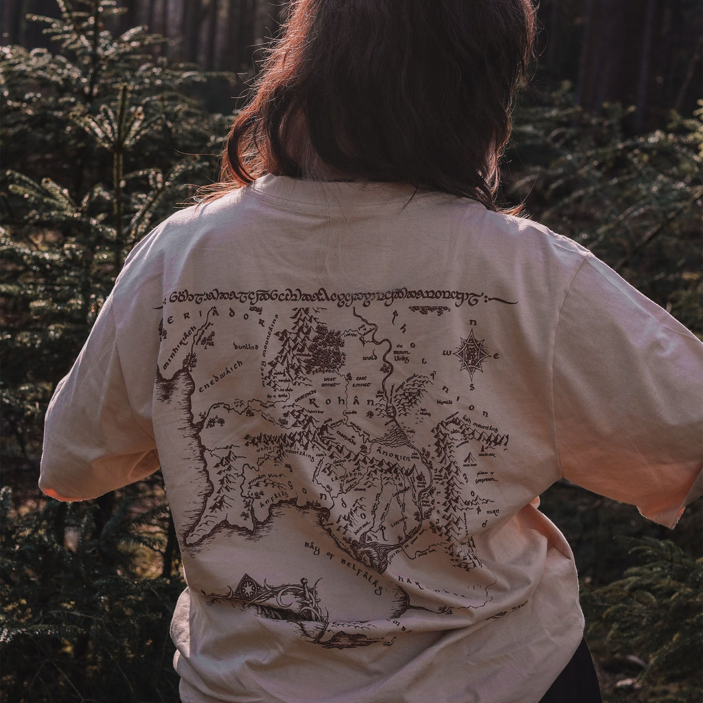 Productafbeelding In de Ban van de Ring - Fellowship Rohan en Gondor Oversized T-Shirt beige