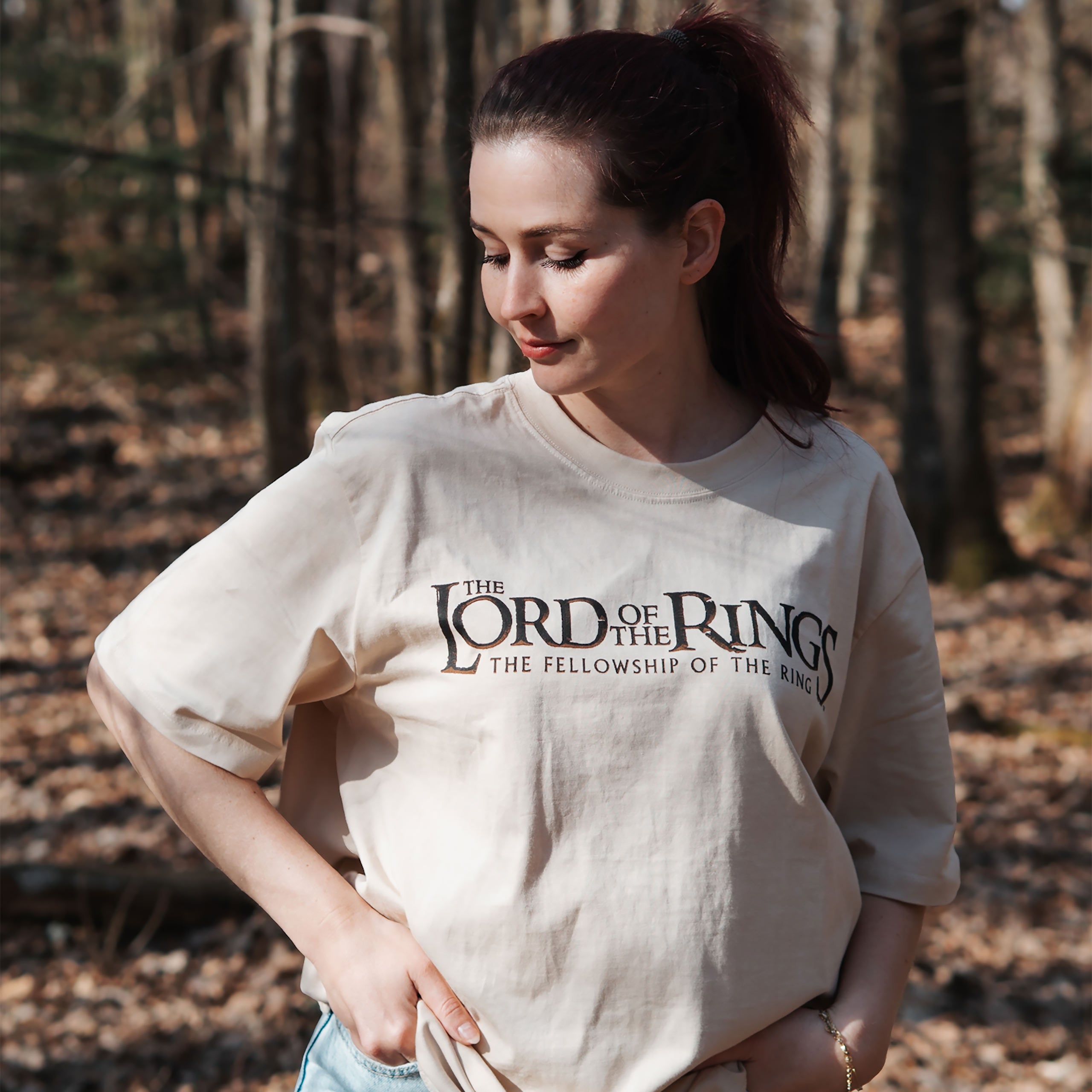 Productafbeelding In de Ban van de Ring - Fellowship Rohan en Gondor Oversized T-Shirt beige