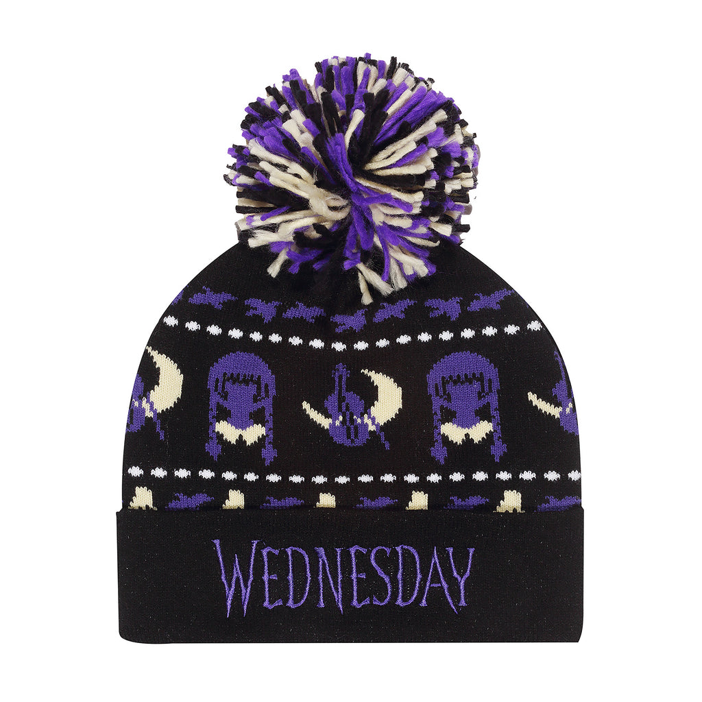 Productafbeelding Wednesday - Midnight muts met pompon