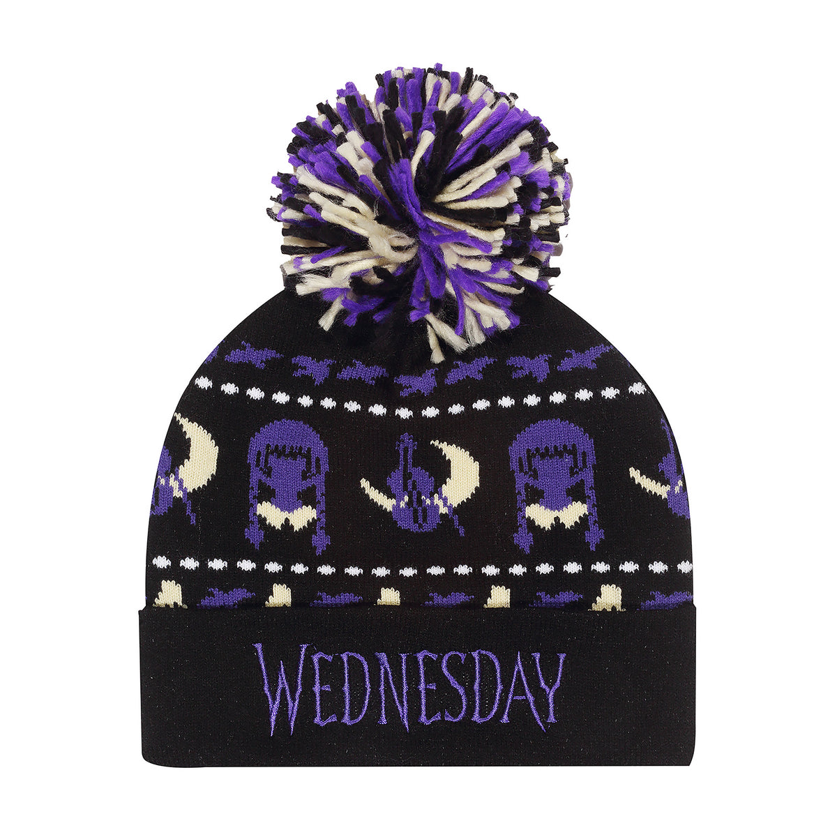 Productafbeelding Wednesday - Midnight muts met pompon