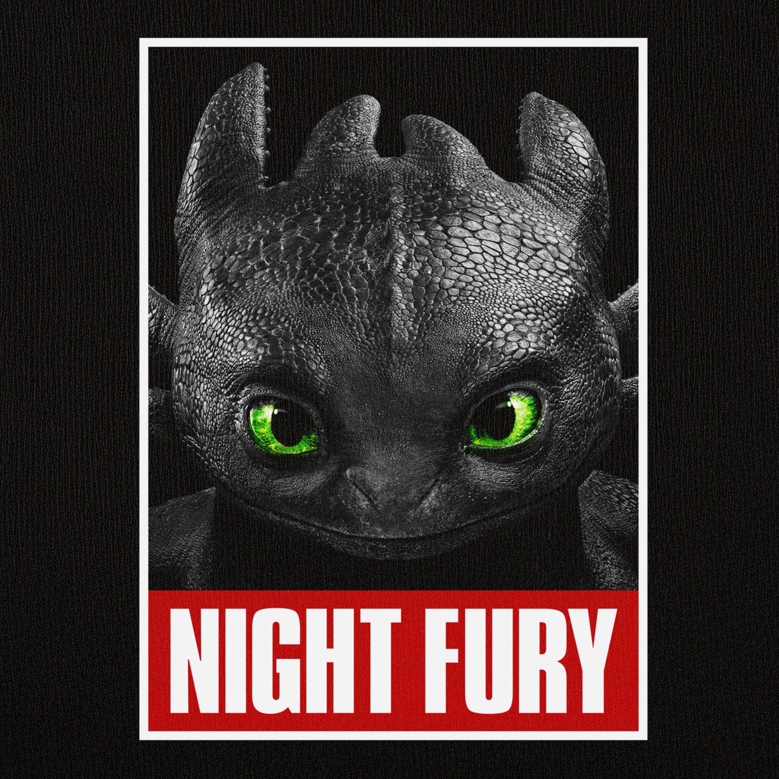 Productafbeelding Hoe Tem Je Een Draak - Night Fury Poster T-Shirt Zwart
