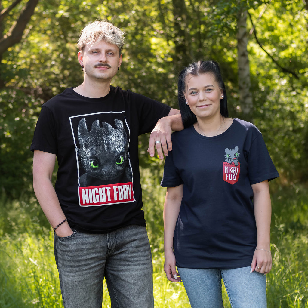 Image produit Dragons - T-shirt Poster Night Fury Noir