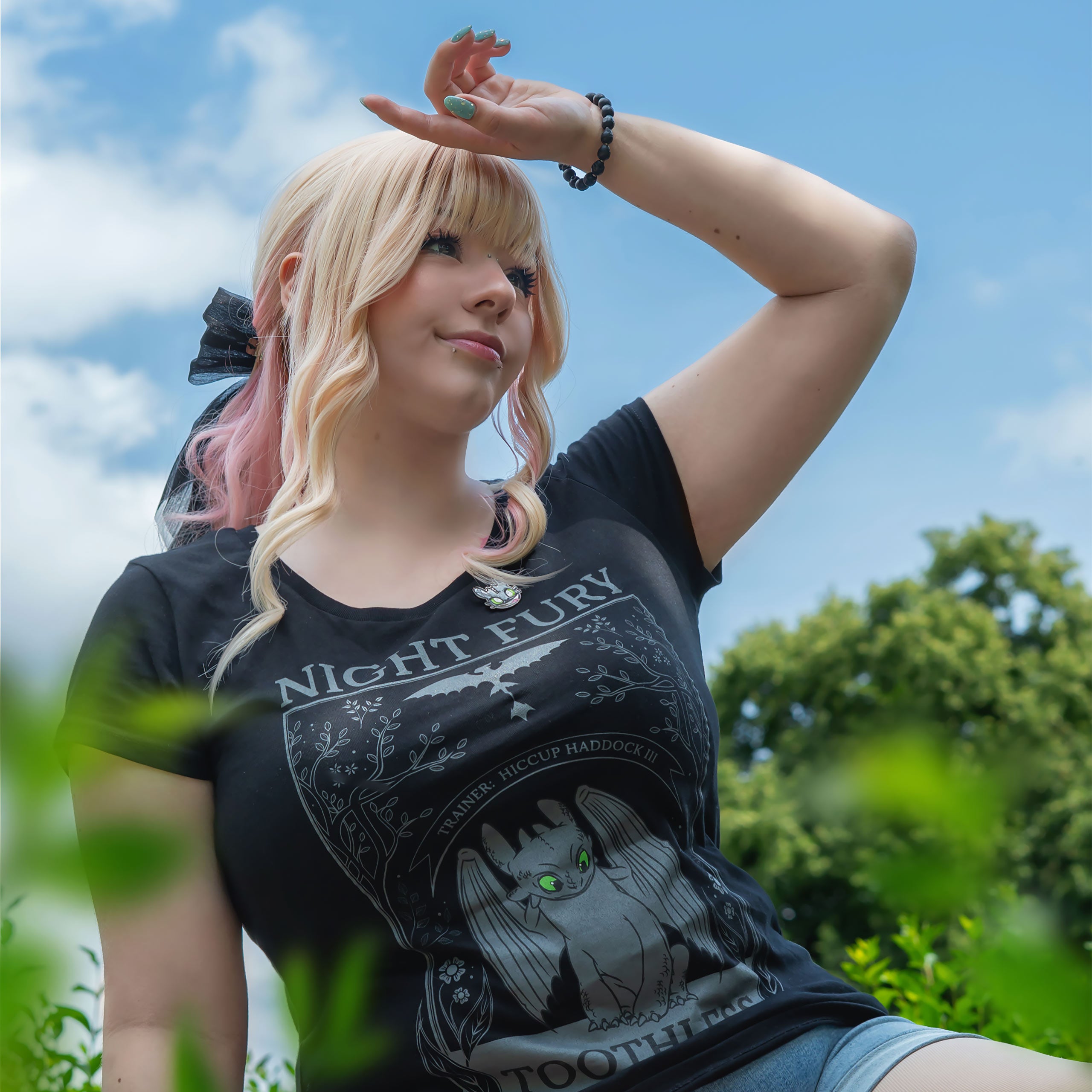 Productafbeelding Hoe Tem Je Een Draak - Night Fury Dames T-Shirt Zwart