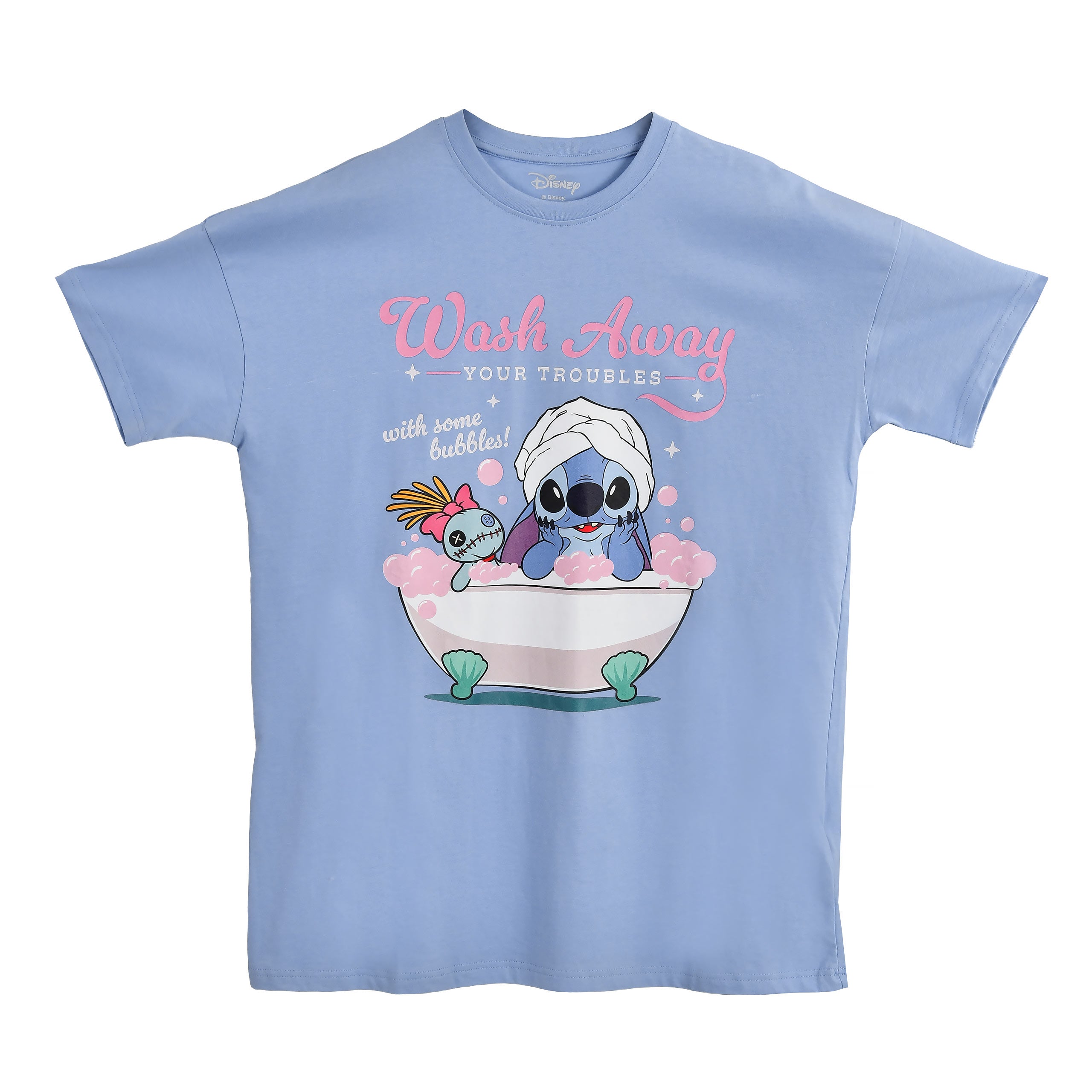 Image produit Stitch Wash Away T-shirt long bleu - Lilo & Stitch