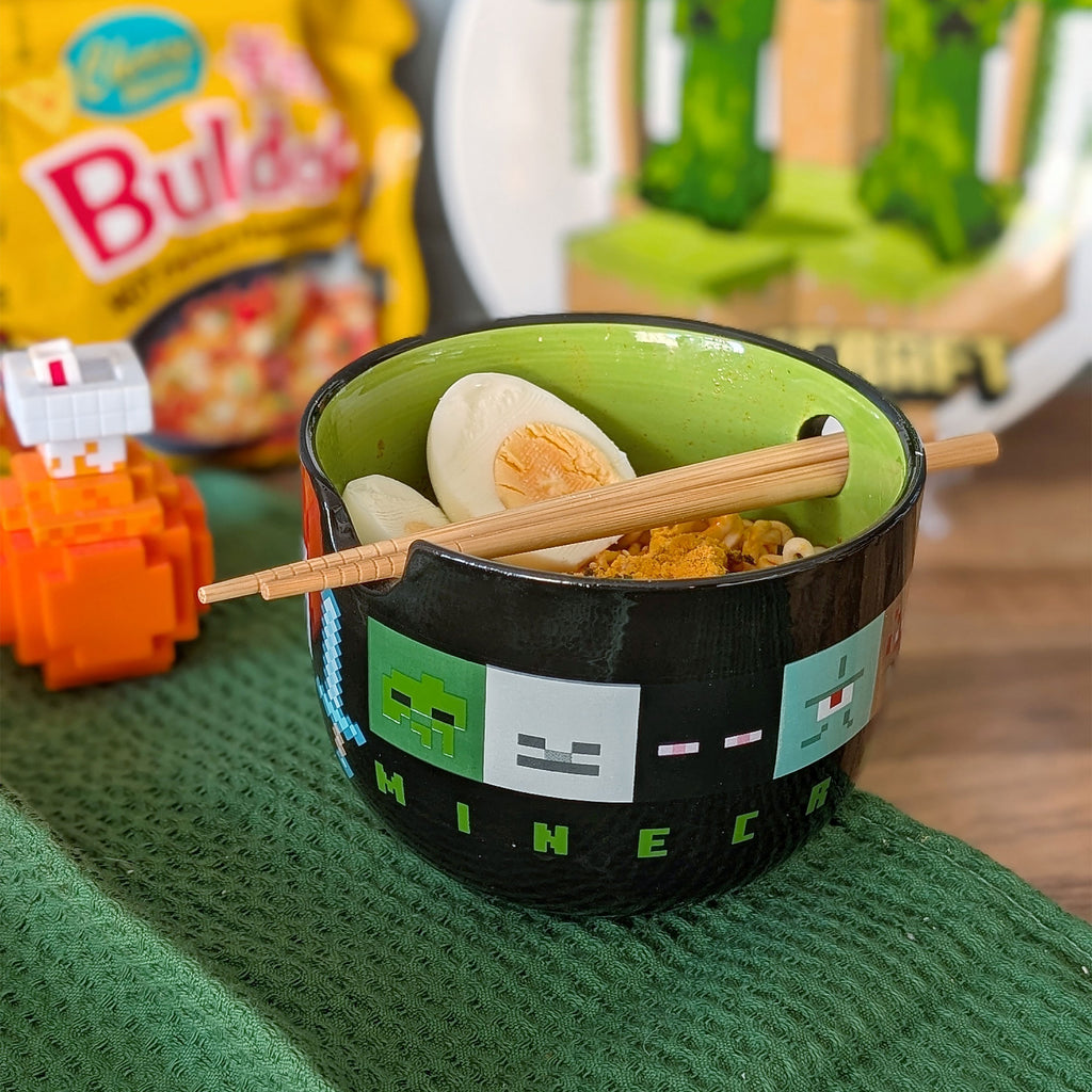 Image produit Minecraft - Bol à Ramen Creeper avec Baguettes