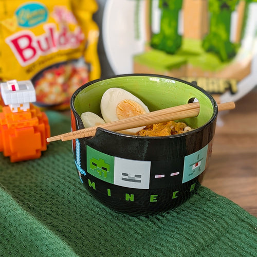 Image produit Minecraft - Bol à Ramen Creeper avec Baguettes