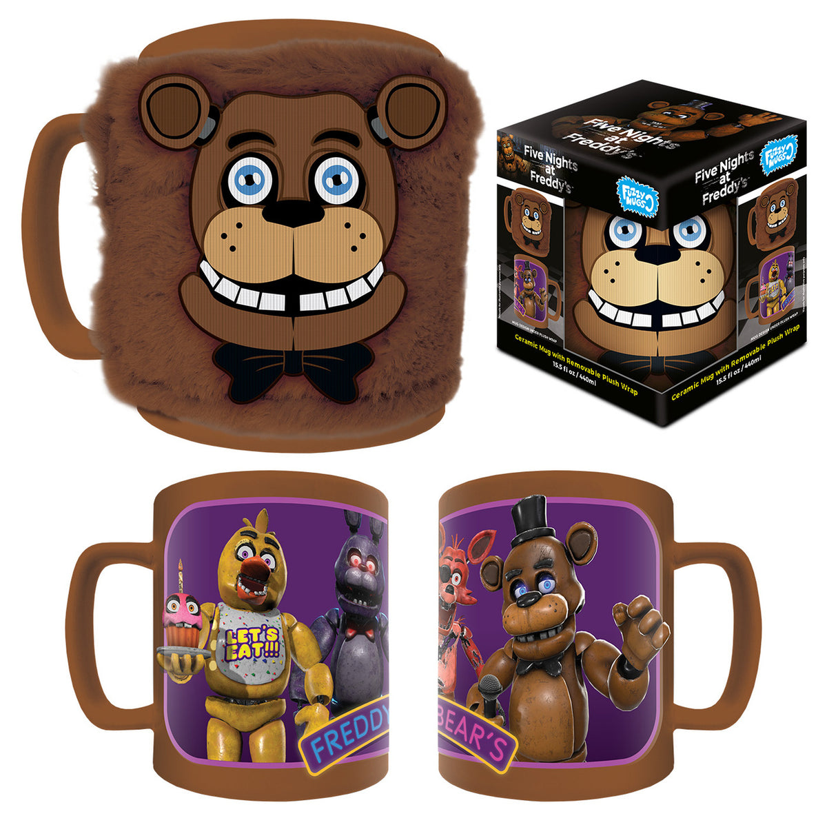 Produktbild Five Nights at Freddys - Freddy Fazbear Tasse mit Plüschüberzug