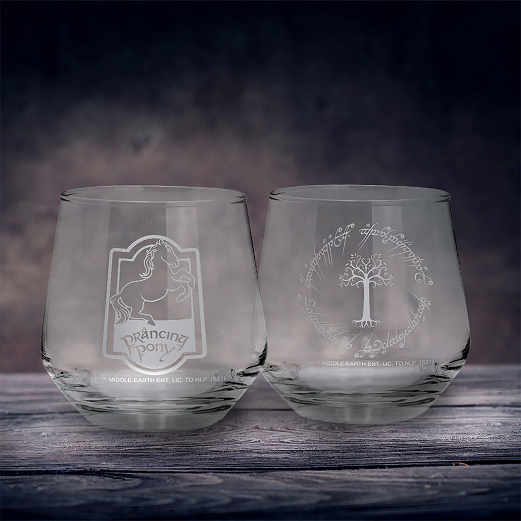 Productafbeelding In de Ban van de Ring - De Steigerende Pony & Gondor set van 2 glazen