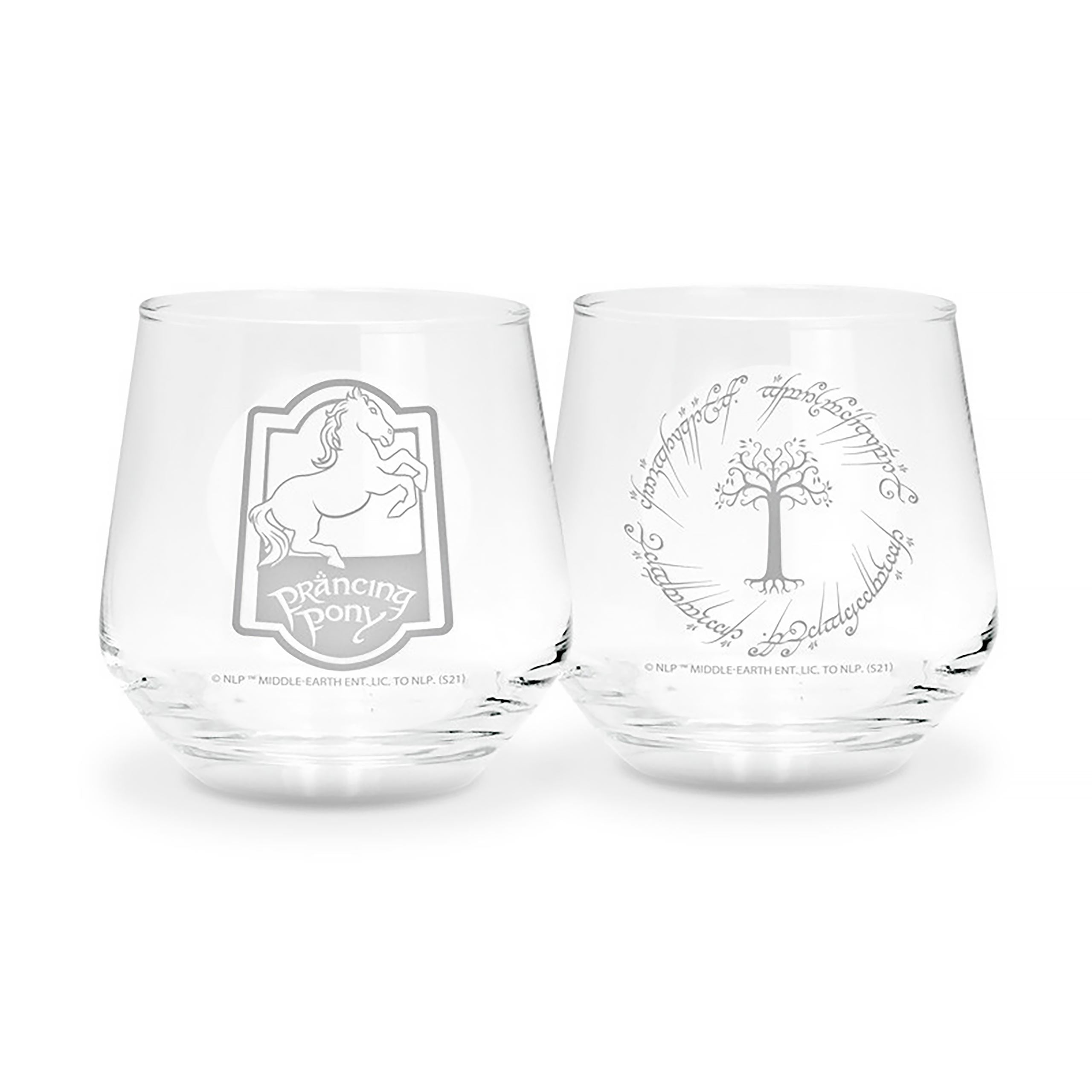 Productafbeelding In de Ban van de Ring - De Steigerende Pony & Gondor set van 2 glazen