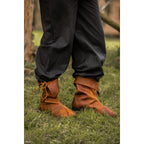 Productafbeelding Middeleeuwse laarzen met omslag van bruin nubuckleer