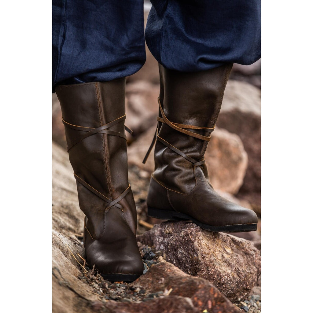 Image produit Bottes médiévales Ole en cuir nubuck marron
