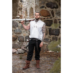 Productafbeelding Middeleeuws staande kraag vetershirt Louis mouwloos wit