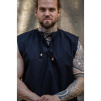Image produit Chemise médiévale à lacets Jean sans manches noire