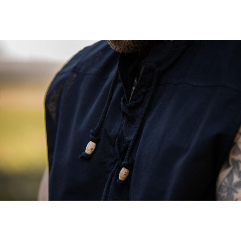 Image produit Chemise médiévale à lacets Jean sans manches noire