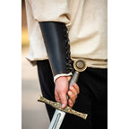 Image produit Brassard médiéval en cuir Ottar avec embossage Vegvisir noir