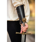 Image produit Brassard médiéval en cuir Ottar avec embossage Vegvisir noir