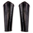 Image produit Brassard médiéval en cuir Ottar avec embossage Vegvisir noir