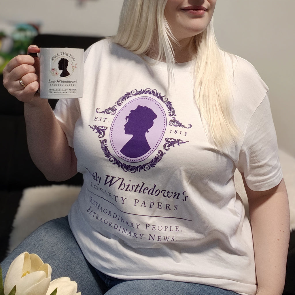 Productafbeelding Society Papers T-shirt voor Bridgerton-fans