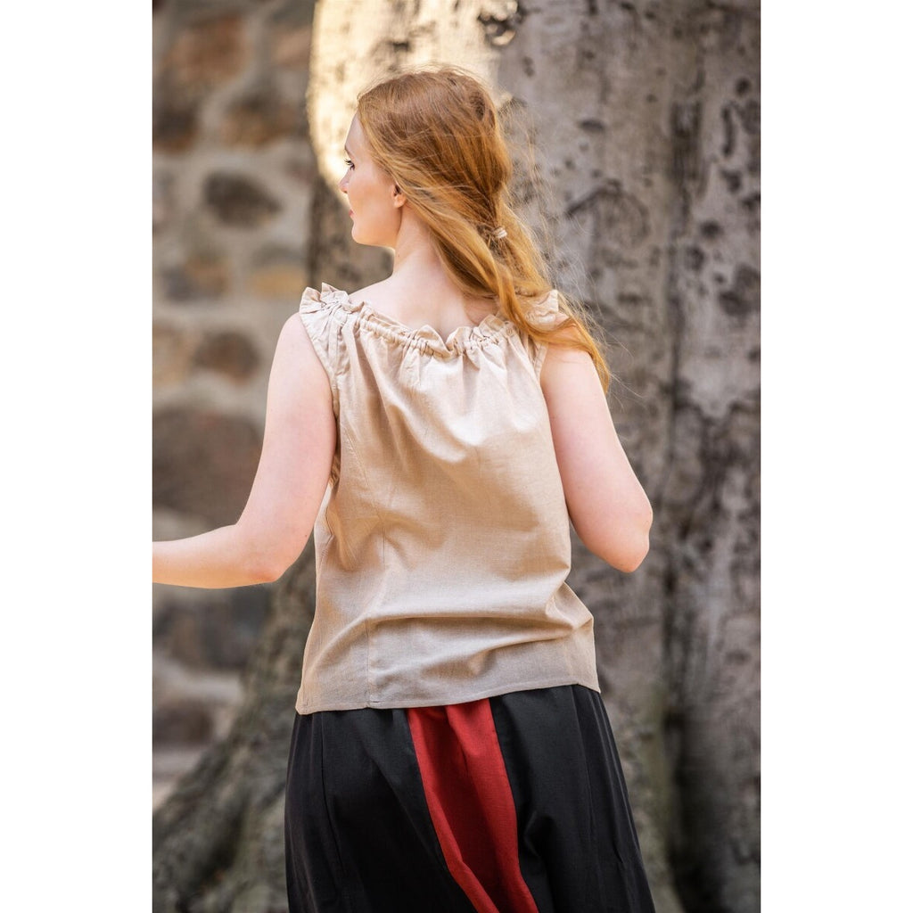 Image produit Blouse médiévale d’été Adele sans manches beige