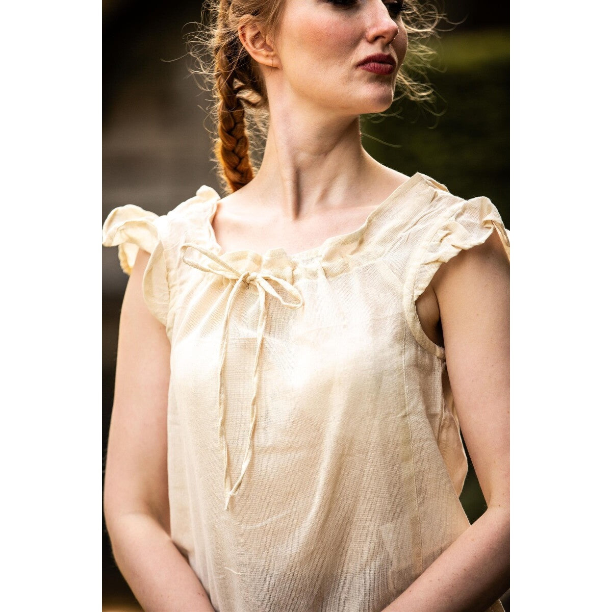 Produktbild Mittelalter Sommerbluse Lotte mit Rüschen beige