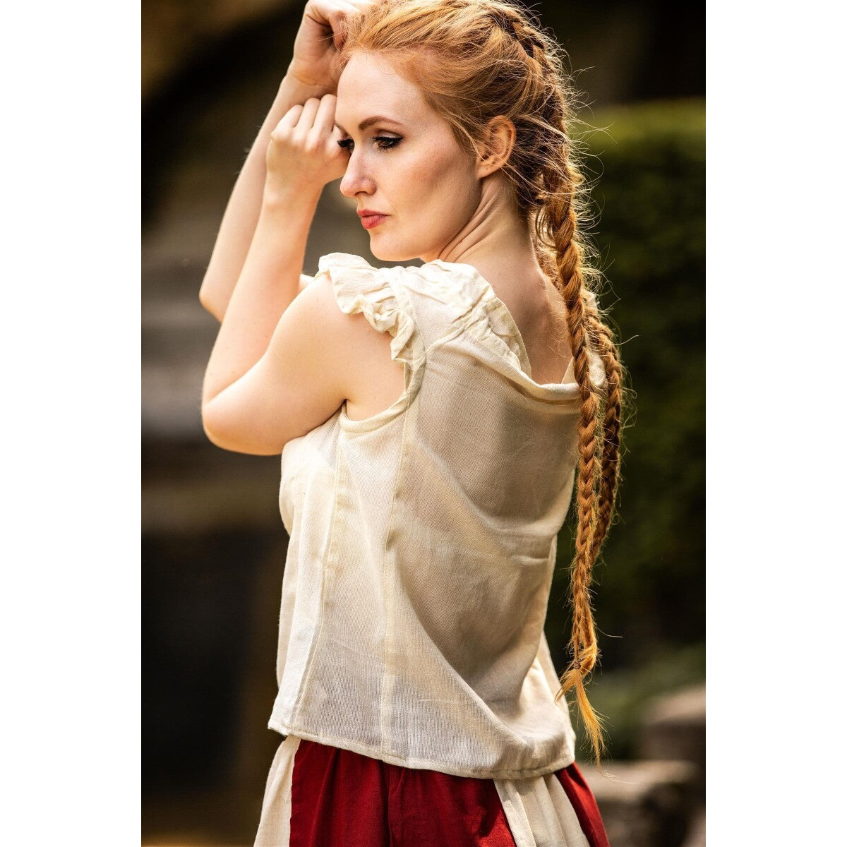 Produktbild Mittelalter Sommerbluse Lotte mit Rüschen beige
