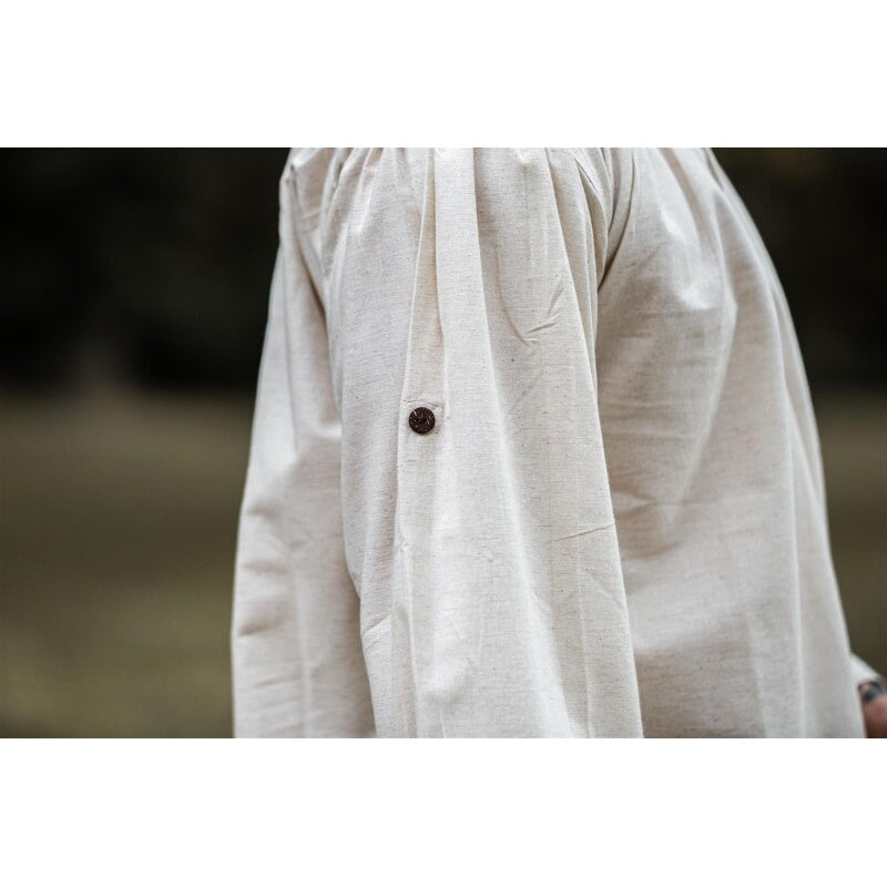 Image produit Chemise médiévale à col officier lacée Bruno beige