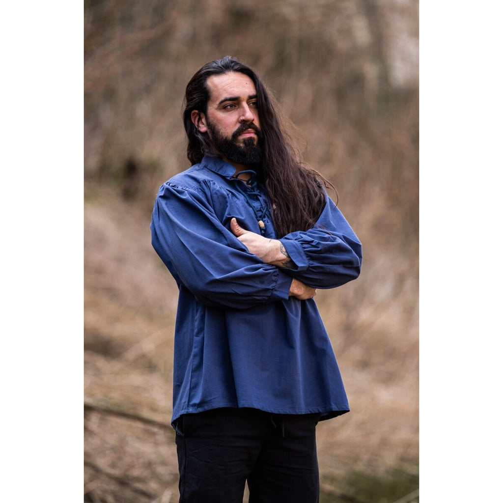 Productafbeelding Middeleeuws staande kraag vetershirt Friedrich blauw