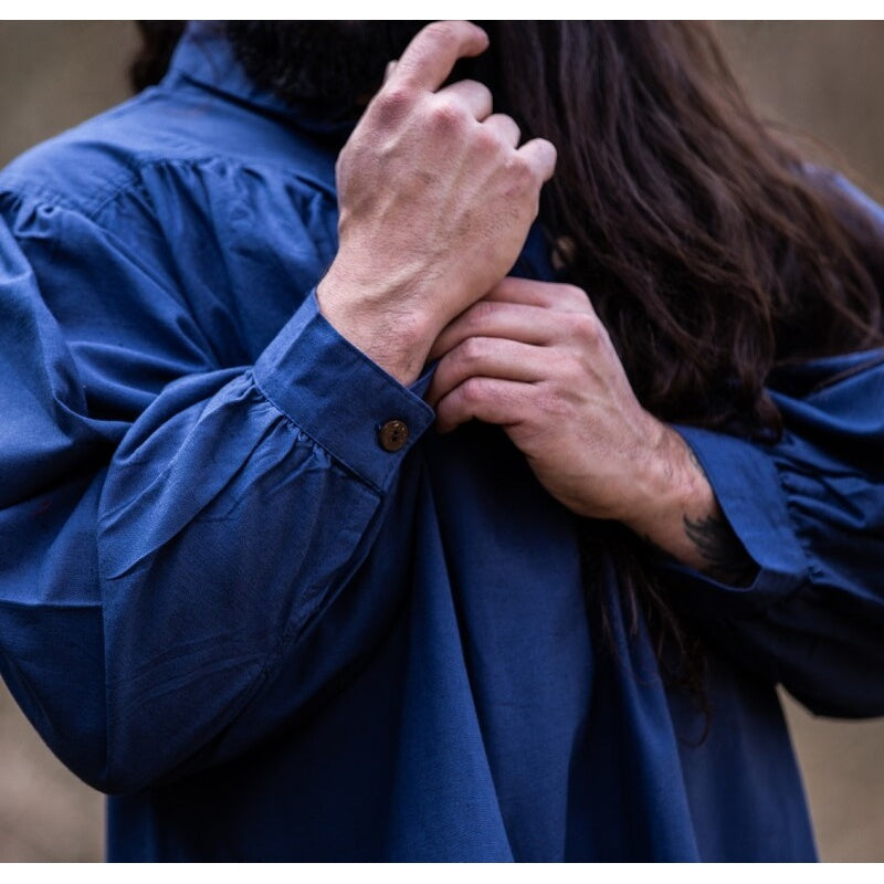 Productafbeelding Middeleeuws staande kraag vetershirt Friedrich blauw