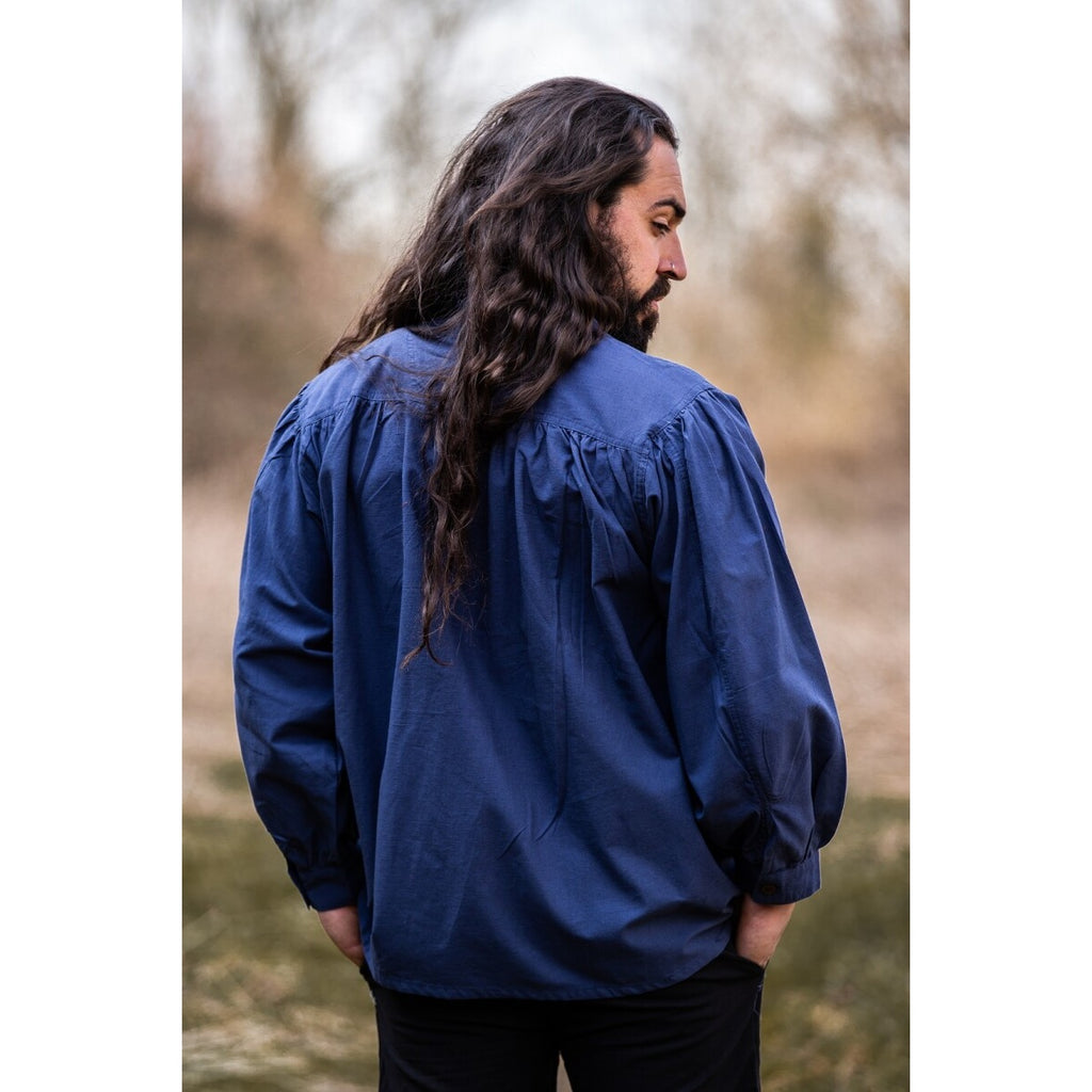 Productafbeelding Middeleeuws staande kraag vetershirt Friedrich blauw