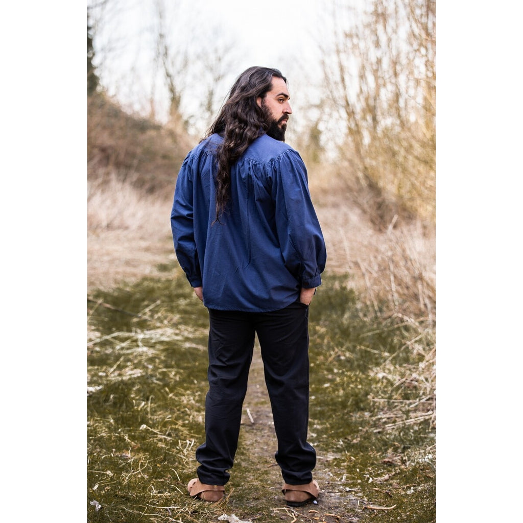 Productafbeelding Middeleeuws staande kraag vetershirt Friedrich blauw