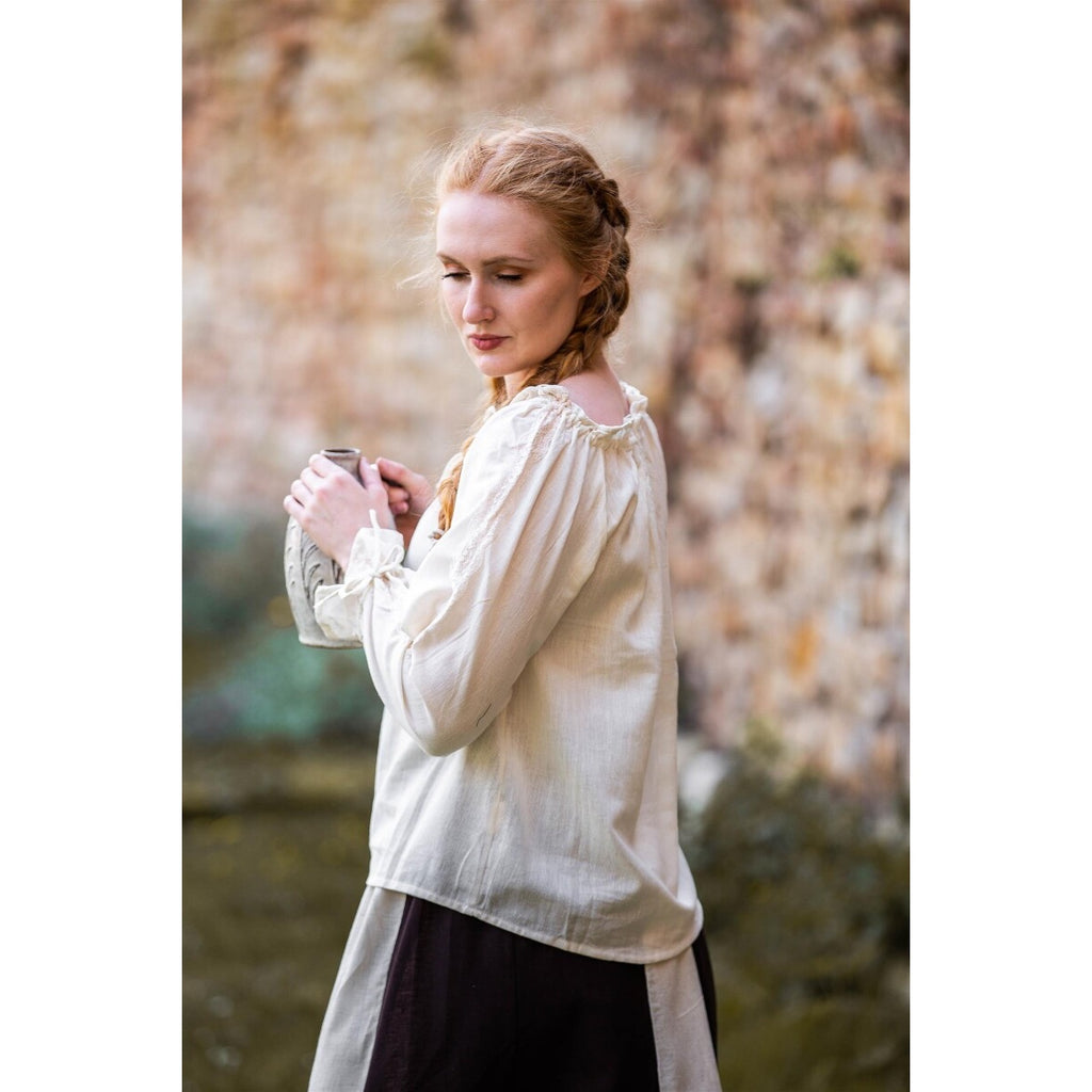 Productafbeelding Middeleeuwse blouse met kant Bettina beige